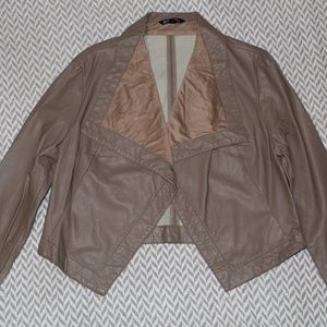 Faux Leather Jacket/Cardigan